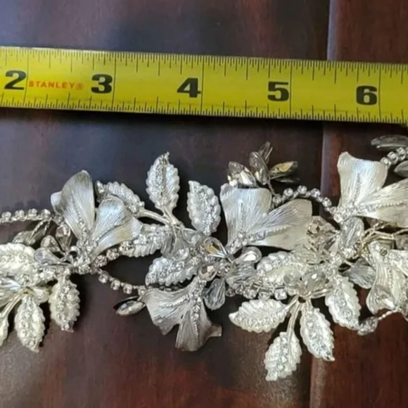 Bridal silver hair piece